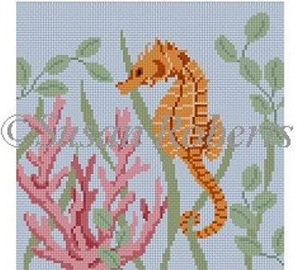 Susan Roberts Needlepoint Designs - Hand-painted Canvas -  Seahorse