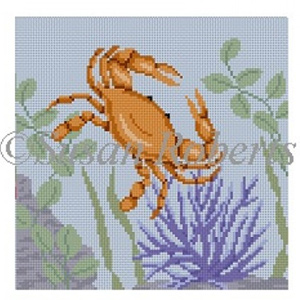 Susan Roberts Needlepoint Designs - Hand-painted Canvas -  Crab
