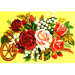 Wheelbarrow of Flowers - Collection d'Art Needlepoint Canvas