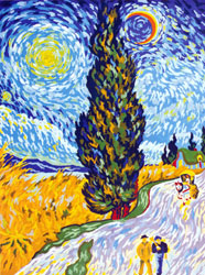 Country Road in Provence by Night - Van Gogh  - Collection d'Art