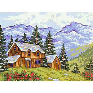 The Mountain Home II  - Collection d'Art Needlepoint Canvas