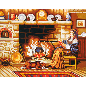 Near the Hearth II  - Collection d'Art Needlepoint Canvas