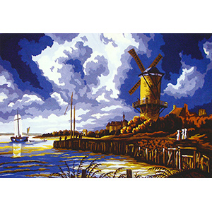 Windmill Scene - Collection d'Art Needlepoint Canvas