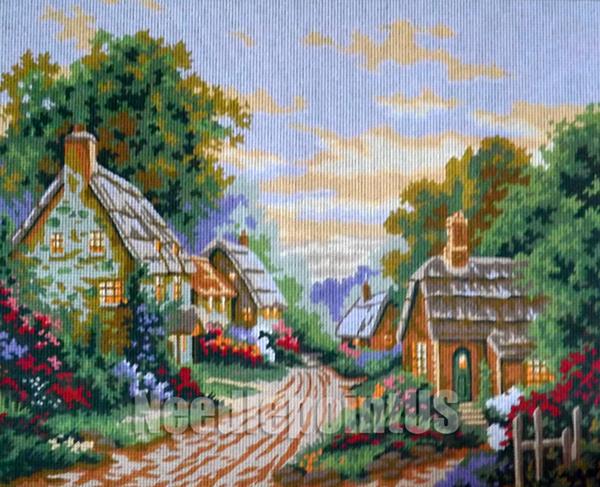 Evening on the Village Lane  - Collection d'Art Needlepoint Canvas