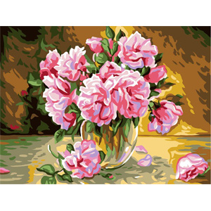 Pink Roses  - Collection d'Art Needlepoint Canvas