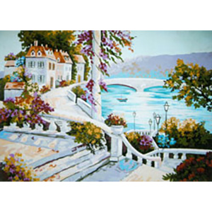 Beautiful View from the Terrace  - Collection d'Art Needlepoint Canvas