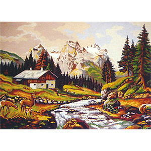 Mountain Stream II  - Collection d'Art Needlepoint Canvas