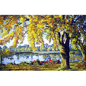 River Scene  - Collection d'Art Needlepoint Canvas