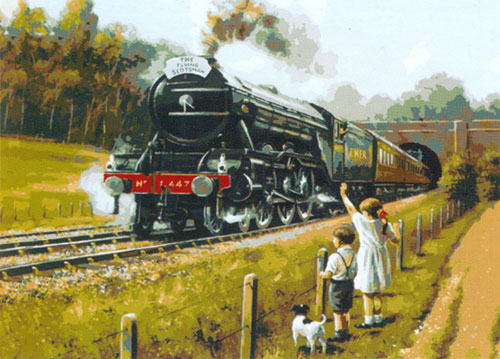 The Train (The Flying Scotsman)  - Collection d'Art Needlepoint Canvas