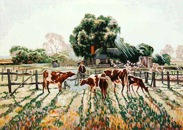 Feeding Time on the Farm - Collection d'Art Needlepoint Canvas