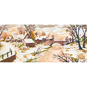 Winter at the Stone Bridge - Collection d'Art Needlepoint Canvas