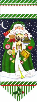 Green Toy Santa Banner - Melissa Shirley Designs