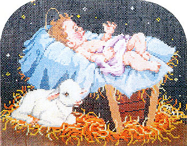 Lamb of God - Stitch Painted Needlepoint Canvas from Sandra Gilmore