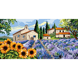Margot Creations de Paris Needlepoint - Tapestries - Lavender and Sunflowers