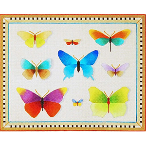 Butterfly Collection - Hand Painted Needlepoint Canvas from dede's Needleworks