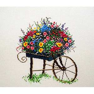 Cart - Stitch Painted Needlepoint Canvas from Sandra Gilmore
