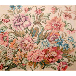 Floral Symphony - Stitch Painted Needlepoint Canvas