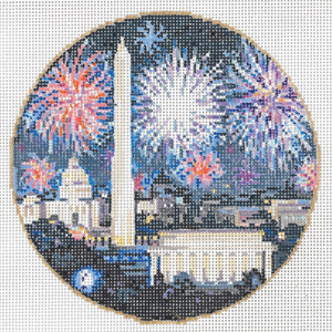 National 4th - Stitch Painted Needlepoint Canvas from Sandra Gilmore