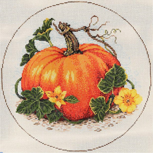 Squash Blossoms - Stitch Painted Needlepoint Canvas from Sandra Gilmore