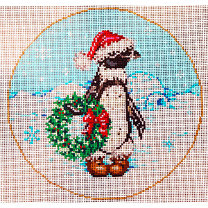 Snow Home - Stitch Painted Needlepoint Canvas from Sandra Gilmore