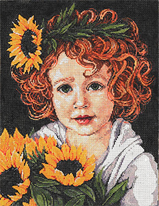 Sunny - Stitch Painted Needlepoint Canvas from Sandra Gilmore
