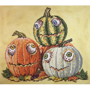 Googly Eyes - Stitch Painted Needlepoint Canvas from Sandra Gilmore