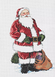 Jolly Man - Stitch Painted Needlepoint Canvas from Sandra Gilmore