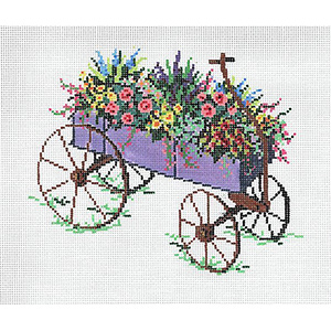 Cart IV - Stitch Painted Needlepoint Canvas from Sandra Gilmore