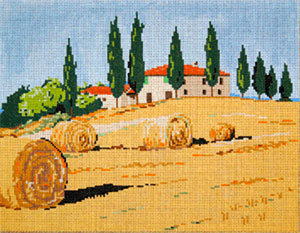 Cascina - Stitch Painted Needlepoint Canvas from Sandra Gilmore