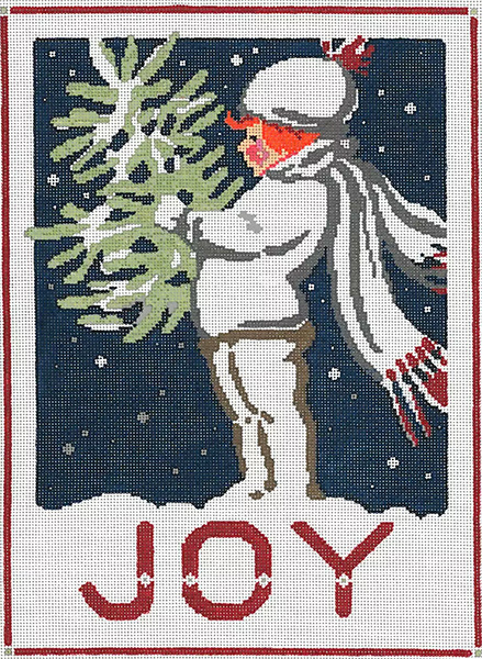 Winter Joy - Stitch Painted Needlepoint Canvas