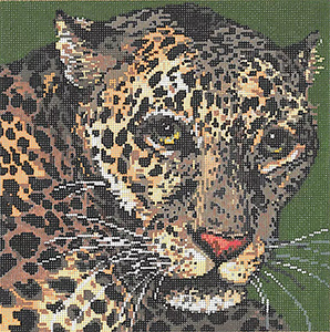 Jaguar - Stitch Painted Needlepoint Canvas