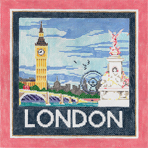 London - Stitch Painted Needlepoint Canvas from Sandra Gilmore