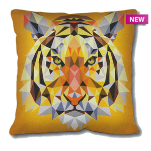 SEG de Paris Needlepoint Cushion Kit - Geometric Tiger