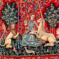 Margot de Paris - Medium Canvases - Licorne (Detail from The Lady & the Unicorn - Unicorn)