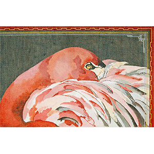 Sleeping Flamingo - Hand Painted Needlepoint Canvas by Joy Juarez