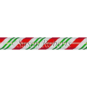 Susan Roberts Needlepoint Belt Canvas - Red & Green Candycane