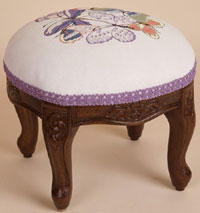 Louis XV Carved Footstool 13" Round