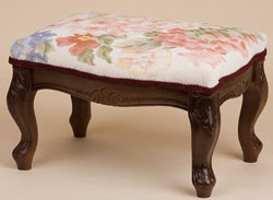 Louis XV Italian Carved Reproduction Footstool - 11x15"
