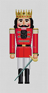 Susan Roberts Needlepoint Designs - Hand-painted Christmas Canvas - Nutcracker Red Prince