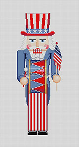 Susan Roberts Needlepoint Designs - Hand-painted Christmas Canvas - Nutcracker Uncle Sam with Drum