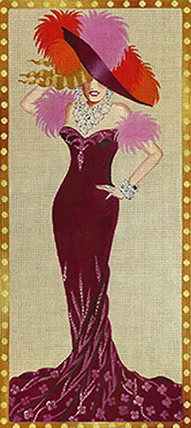 Leigh Designs - Hand-painted Needlepoint Canvases - Femme Fatale Collection - Lil