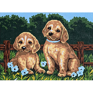 Two Puppies  - Collection d'Art Needlepoint Canvas