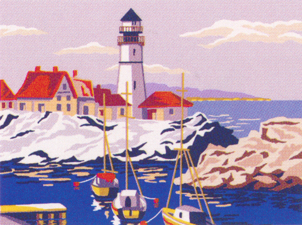 Light House Scene  - Collection d'Art Needlepoint Canvas