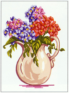 Pitcher of Flowers  - Collection d'Art Needlepoint Canvas