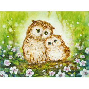 Mother and Baby Owl  - Collection d'Art Needlepoint Canvas