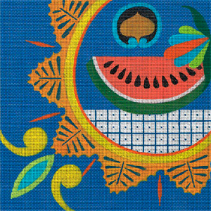 Leigh Designs - Hand-painted Needlepoint Canvases - Baja Collection - Agua Viva