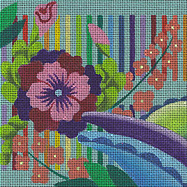 Leigh Designs - Hand-painted Needlepoint Canvases - Guadalajara Collection - Cabanas Coaster