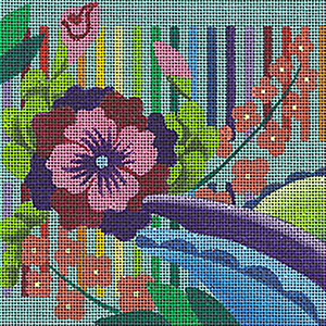 Leigh Designs - Hand-painted Needlepoint Canvases - Guadalajara Collection - Cabanas Coaster