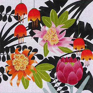 Leigh Designs - Hand-painted Needlepoint Canvases - Jungle Heat Collection - Fiery Brazil