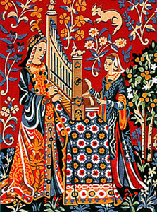 Margot de Paris - Small Canvases - Dame a la Licorne "L'Ouie" (Detail from The Lady & the Unicorn "Sense of Hearing")